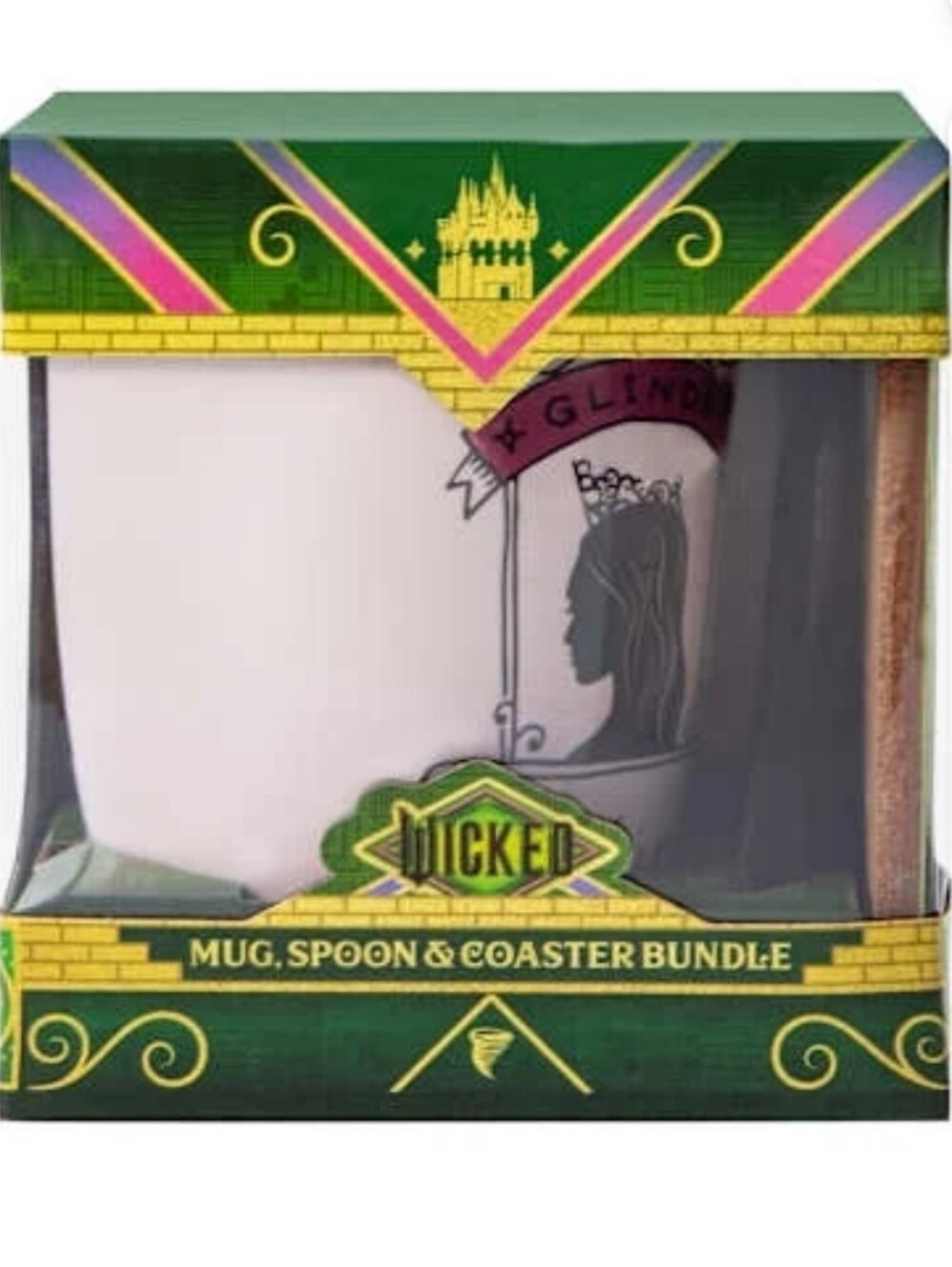 Wicked Themed "Glinda" Ceramic Mug, Coaster Bundle Set - 3 Pcs NIB - Picture 5 of 6
